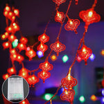Traditional Chinese Knot Red Lantern LED String Light Christmas Battery Operated Party Supplies Chinese New Year Lights Decor