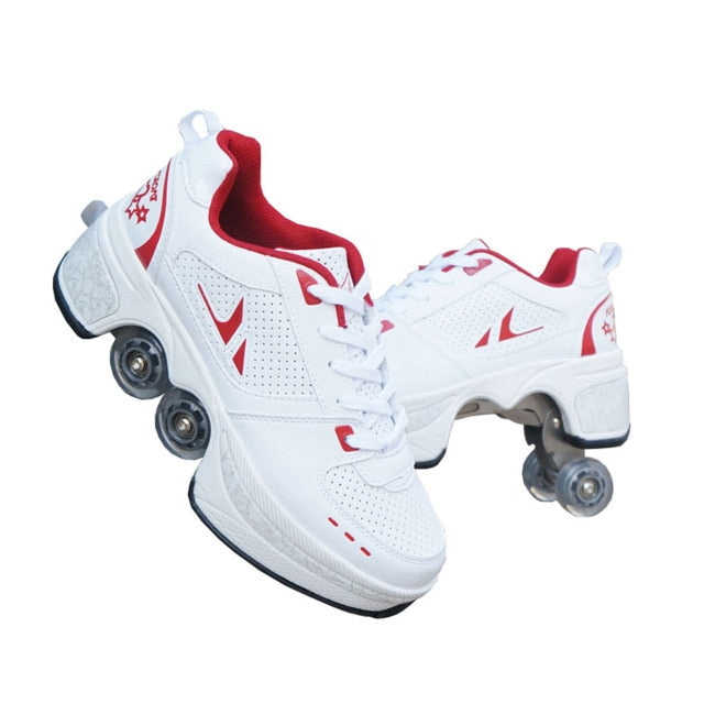 Deformation Roller Shoes Parkour Wheel Shoes Wheels Rounds Of