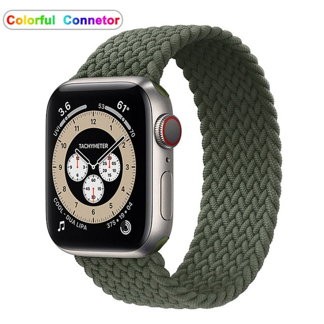 Solo Loop Nylon Fabric Strap for Apple Watch Band Braid 44mm 40mm 38mm 42mm Elastic Sports Bracelet for IWatch Series 6 SE 5 4 3