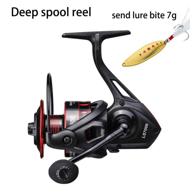 Fishing Reel LS1000-7000 Spinning Reel 10kg Max Drag 5.0:1 Shallow