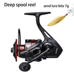 Fishing Reel LS1000-7000 Spinning Reel 10kg Max Drag 5.0:1 Shallow Deep Spool Carp Powerful Fishing Pesca Reel Fishing