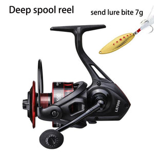 Fishing Reel LS1000-7000 Spinning Reel 10kg Max Drag 5.0:1 Shallow Deep  Spool Carp Powerful