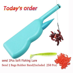 Earthworm Bloodworm Clip Device Portable ABS Fishing Tackle 2021 Fishing Baits Lure Accessory With 250 Rubber Bands