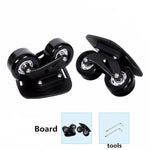 1 Pair Anti Slip Deck Skates Wakeboard Drift Board Two PU Wheels Aluminum Alloy Skateboard Freeline Roller Road Drift Skates