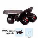 1 Pair Anti Slip Deck Skates Wakeboard Drift Board Two PU Wheels Aluminum Alloy Skateboard Freeline Roller Road Drift Skates