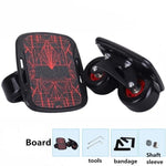 1 Pair Anti Slip Deck Skates Wakeboard Drift Board Two PU Wheels Aluminum Alloy Skateboard Freeline Roller Road Drift Skates