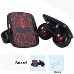 1 Pair Anti Slip Deck Skates Wakeboard Drift Board Two PU Wheels Aluminum Alloy Skateboard Freeline Roller Road Drift Skates