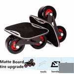 1 Pair Anti Slip Deck Skates Wakeboard Drift Board Two PU Wheels Aluminum Alloy Skateboard Freeline Roller Road Drift Skates