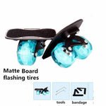 1 Pair Anti Slip Deck Skates Wakeboard Drift Board Two PU Wheels Aluminum Alloy Skateboard Freeline Roller Road Drift Skates