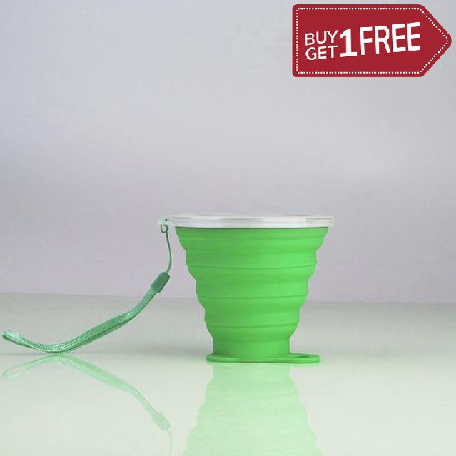 NEW 270ml Silicone Collapsible Travel Cup Outdoor Portable Folding Camping Cups With Lids Lanyard Expandable Drinking Copa
