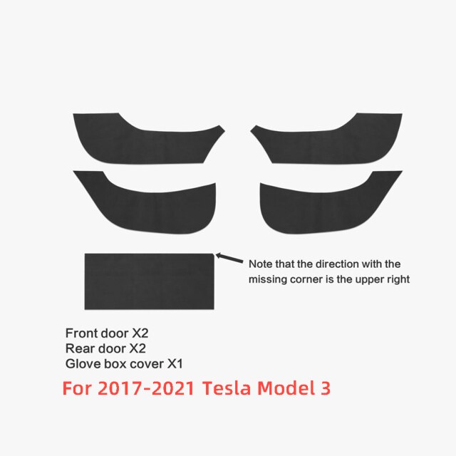 LUCKEASY For Tesla Model 3 2017-2021 Invisible Car door Sill Anti Kick Pad  Protection Side Edge Film Protector Stickers
