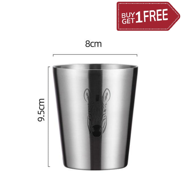 Set of 2 VandHome 304 Stainless Steel Beer Mug Reusable Coffee Cup Creative Drinking Mug With Double Wall Tea Mug Children Milk Juice Cup