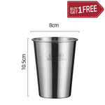 Set of 2 VandHome 304 Stainless Steel Beer Mug Reusable Coffee Cup Creative Drinking Mug With Double Wall Tea Mug Children Milk Juice Cup