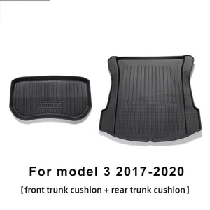 LUCKEASY Floot mats and back trunk mats for Tesla Model 3 2017-2021 All-Weather Waterproof and Wearable foot pad model 3 2021