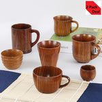 Set of 2 Japanese Style Wooden Cup Creative Jujube Wood Insulation Tea Cup Wooden Coffee Cup Drinking Cup Coffee Cup & Saucer Sets
