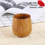 Set of 2 Japanese Style Wooden Cup Creative Jujube Wood Insulation Tea Cup Wooden Coffee Cup Drinking Cup Coffee Cup & Saucer Sets
