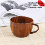 Set of 2 Japanese Style Wooden Cup Creative Jujube Wood Insulation Tea Cup Wooden Coffee Cup Drinking Cup Coffee Cup & Saucer Sets