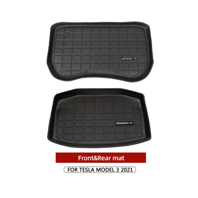 Upgrade Model 3 2021 Trunk Mat TPE Pad For Tesla Model 3 Mat Accessories Trunk Cargo Tray Floor Mat With Model3 LOGO Trunk Mats