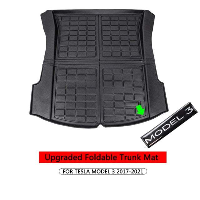Upgrade Model 3 2021 Trunk Mat TPE Pad For Tesla Model 3 Mat Accessories Trunk Cargo Tray Floor Mat With Model3 LOGO Trunk Mats