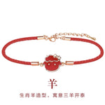 Chinese Style Trendy 12 Chinese Zodiac Animal Red String Bracelet