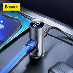 Baseus Bluetooth 5.0 Fm Transmitter Modulator 30W USB Type C Car Charger Audio Handsfree Car Kit MP3 Player
