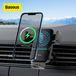 Baseus Car Phone Charger Stand 15W Wireless Charging Mount For Iphone Samsung Mobilephone Charge Holder Auto Air Vent Support